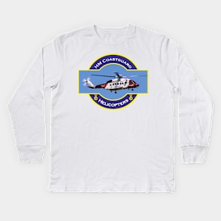 HM Coastguard search and rescue Helicopter, Kids Long Sleeve T-Shirt